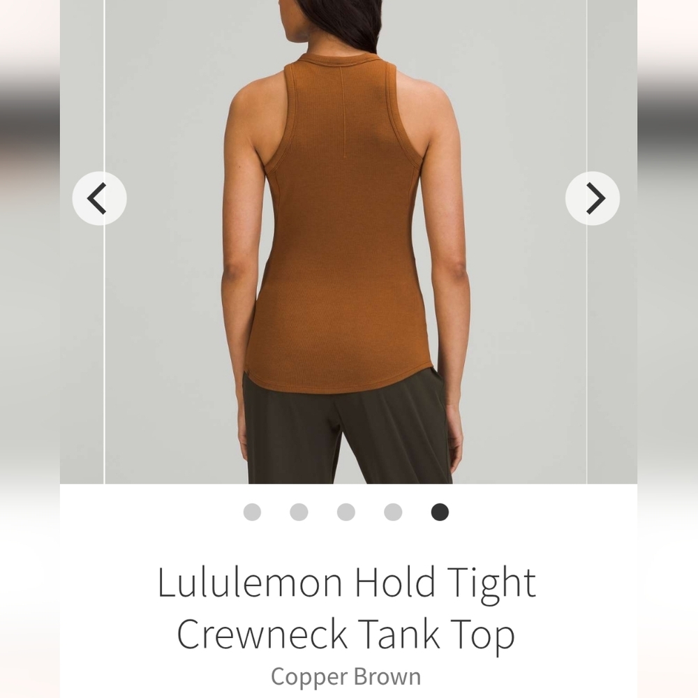 Lululemon Hold Tight Crew Neck Women's Sz 6 Copper Brown - Picture 2 of 5
